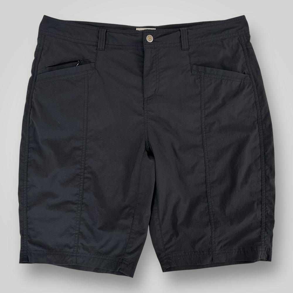 Royal Robbins Shorts Womens 16 Black Stretch Hiking Travel Outdoor Cargo Nylon